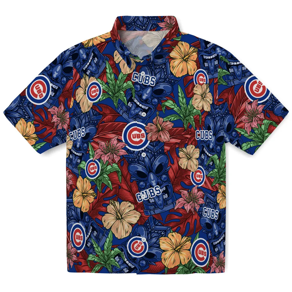 Chicago Cubs Hawaiian Shirt - Hibiscus Tiki Jungle | Moonbestprint