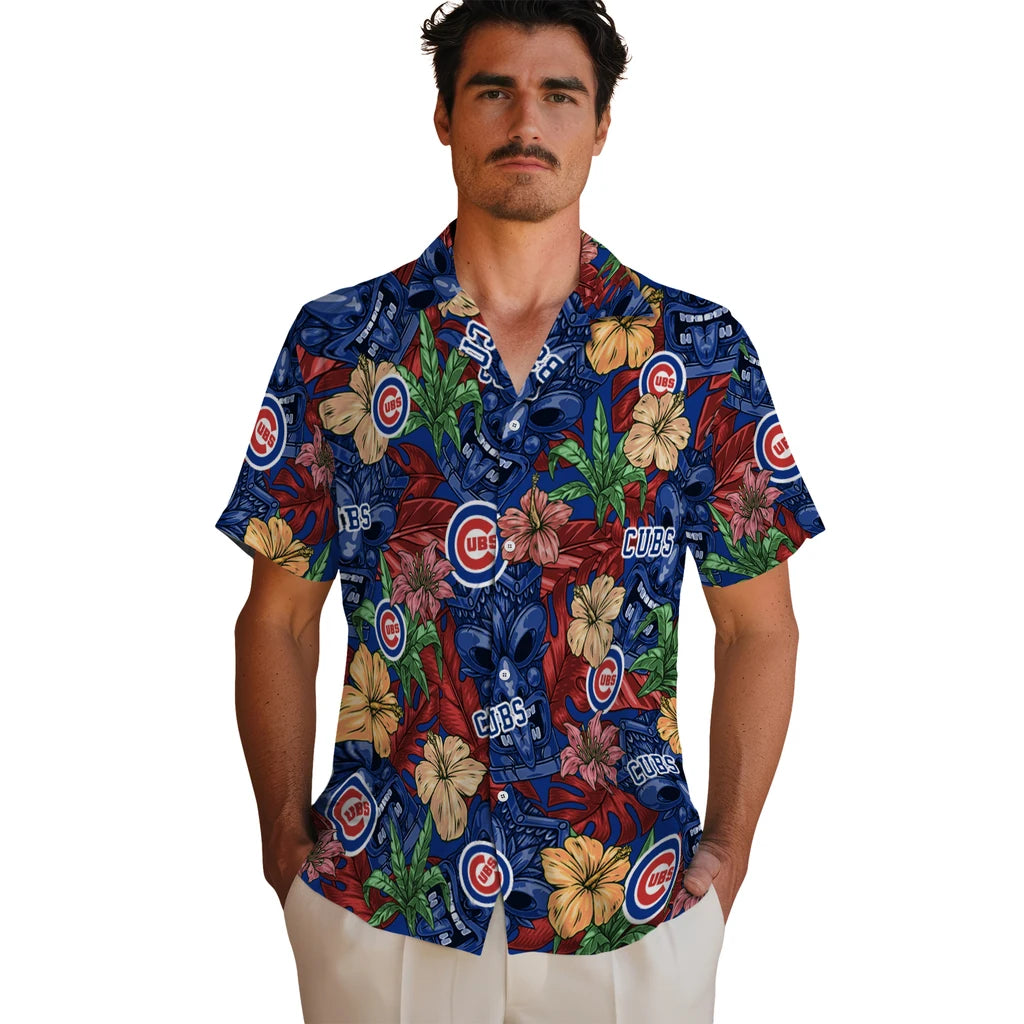 Chicago Cubs Hawaiian Shirt - Hibiscus Tiki Jungle | Moonbestprint