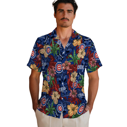 Chicago Cubs Hawaiian Shirt - Hibiscus Tiki Jungle | Moonbestprint