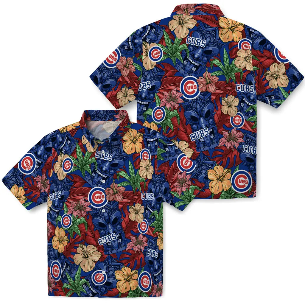 Chicago Cubs Hawaiian Shirt - Hibiscus Tiki Jungle | Moonbestprint