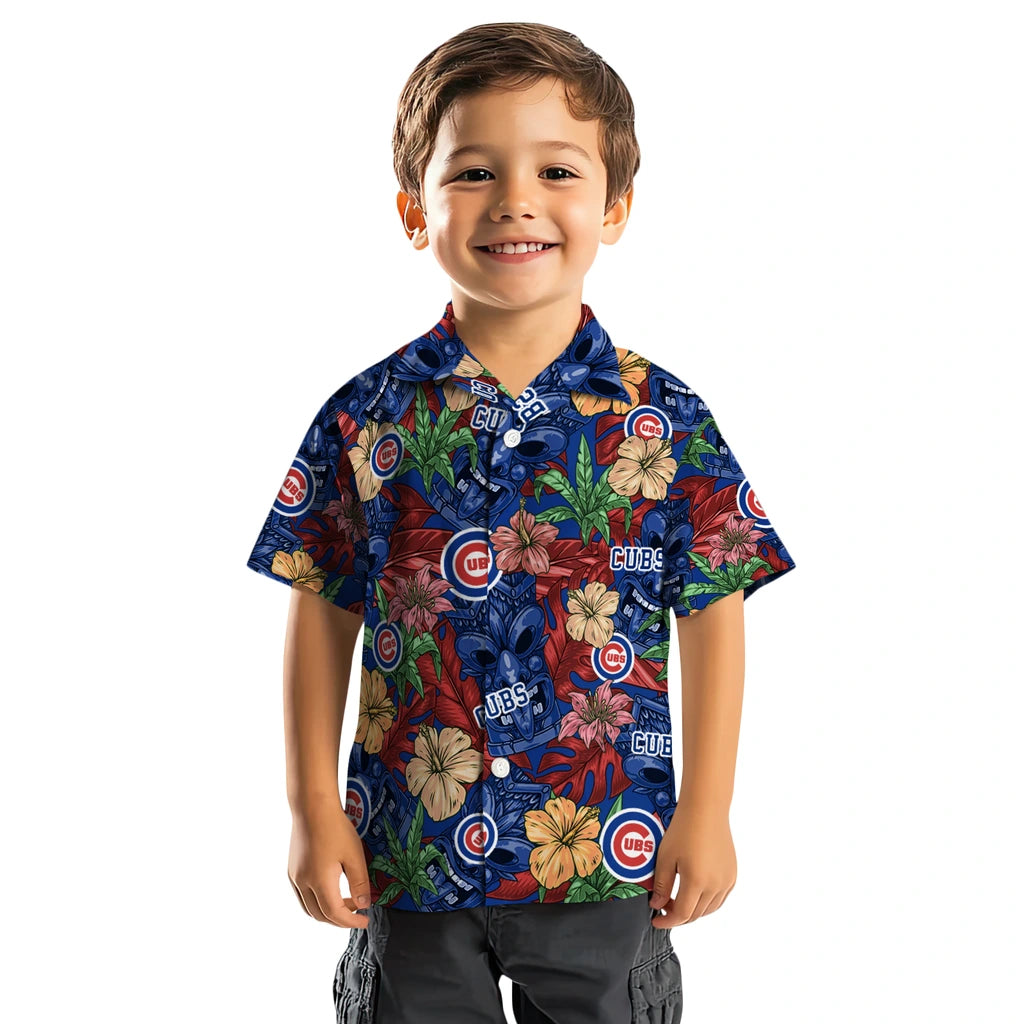 Chicago Cubs Hawaiian Shirt - Hibiscus Tiki Jungle | Moonbestprint