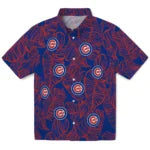 Chicago Cubs Hawaiian Shirt - Leaf Outline | Moonbestprint