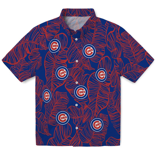 Chicago Cubs Hawaiian Shirt - Leaf Outline | Moonbestprint