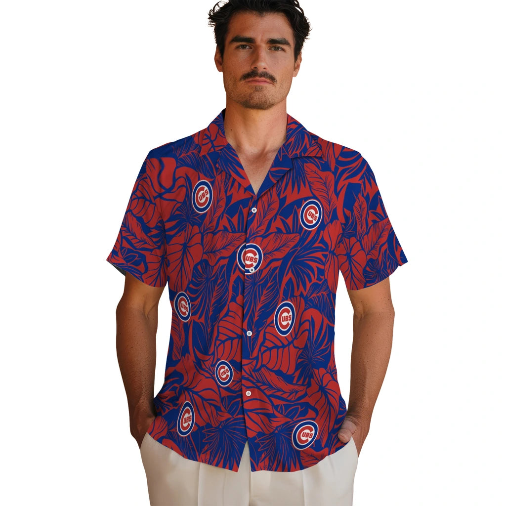 Chicago Cubs Hawaiian Shirt - Monstera Layer | Moonbestprint