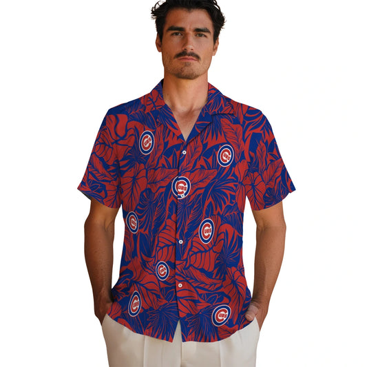 Chicago Cubs Hawaiian Shirt - Monstera Layer | Moonbestprint