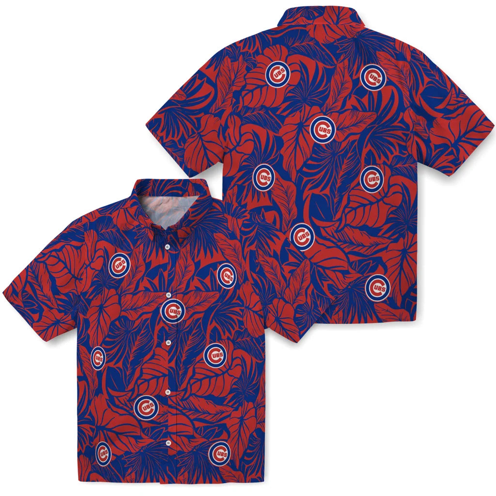 Chicago Cubs Hawaiian Shirt - Monstera Layer | Moonbestprint