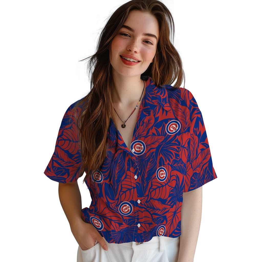 Chicago Cubs Hawaiian Shirt - Monstera Layer | Moonbestprint