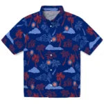 Chicago Cubs Hawaiian Shirt - Palm And Clouds | Moonbestprint