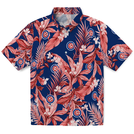 Chicago Cubs Hawaiian Shirt - Palm Leaves | Moonbestprint
