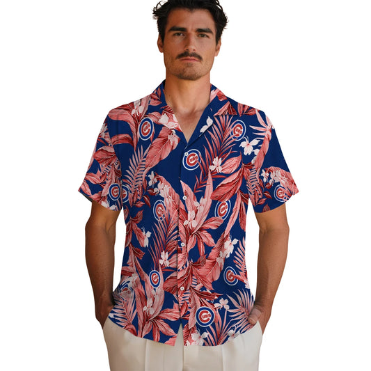 Chicago Cubs Hawaiian Shirt - Palm Leaves | Moonbestprint