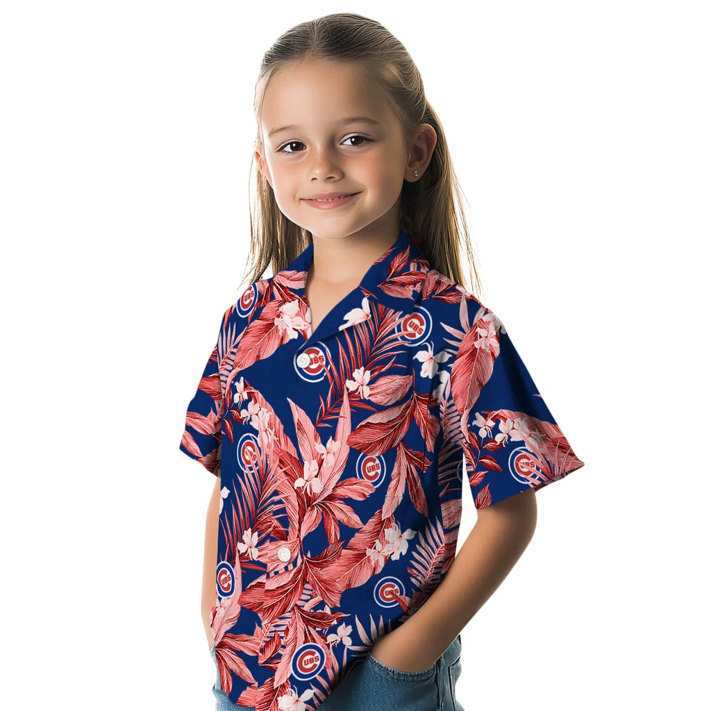 Chicago Cubs Hawaiian Shirt - Palm Leaves | Moonbestprint