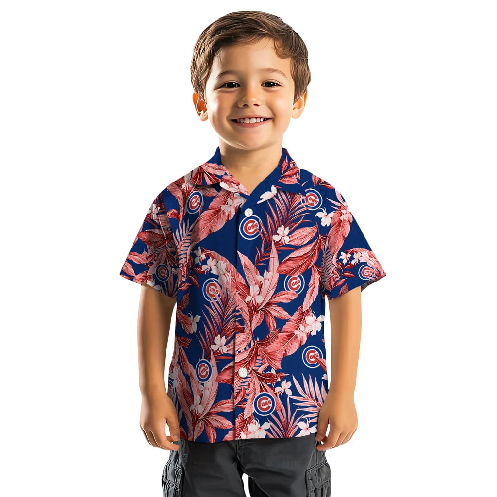 Chicago Cubs Hawaiian Shirt - Palm Leaves | Moonbestprint