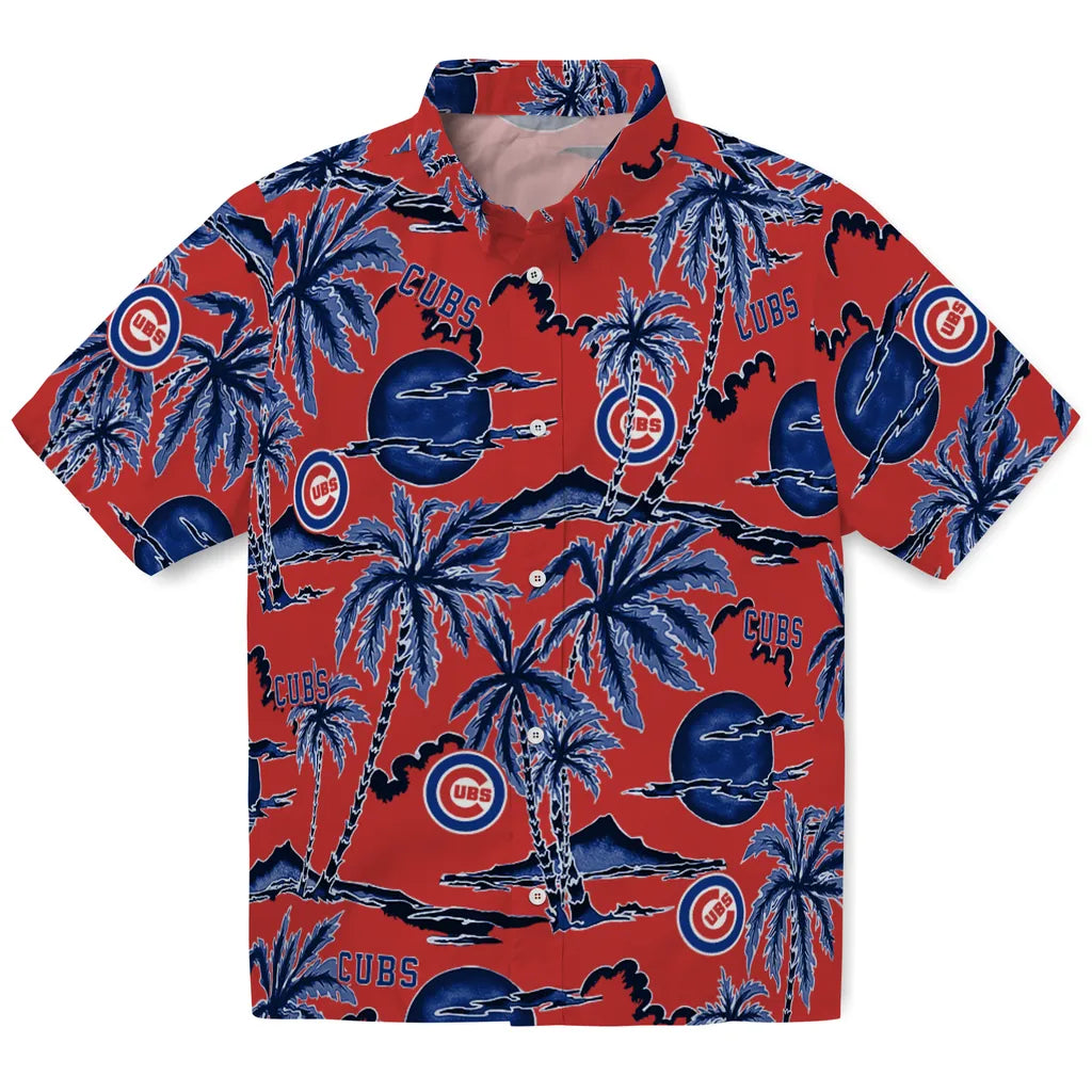 Chicago Cubs Hawaiian Shirt - Palm Sunset | Moonbestprint