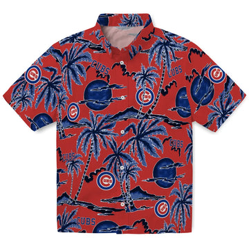 Chicago Cubs Hawaiian Shirt - Palm Sunset | Moonbestprint
