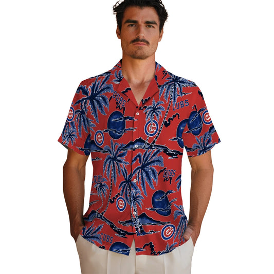 Chicago Cubs Hawaiian Shirt - Palm Sunset | Moonbestprint
