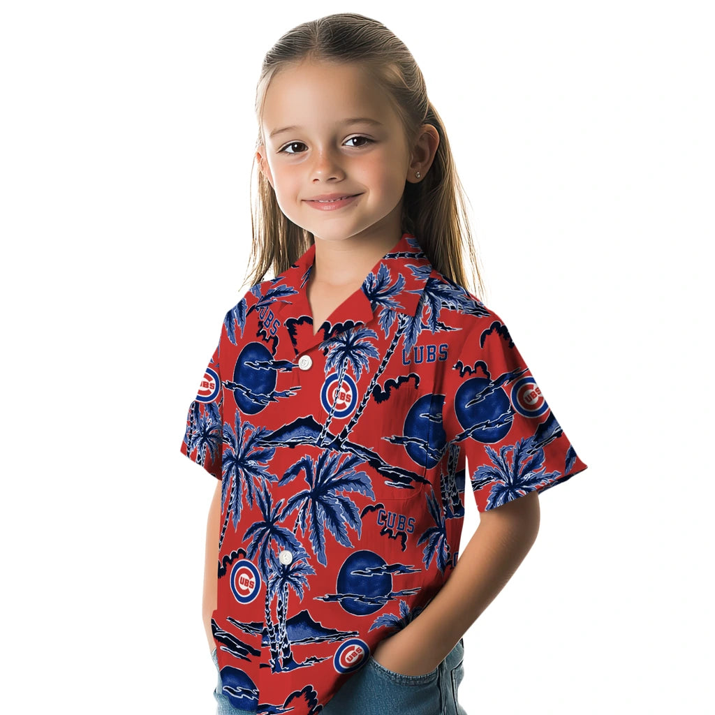 Chicago Cubs Hawaiian Shirt - Palm Sunset | Moonbestprint