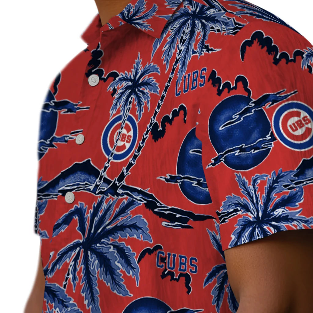 Chicago Cubs Hawaiian Shirt - Palm Sunset | Moonbestprint
