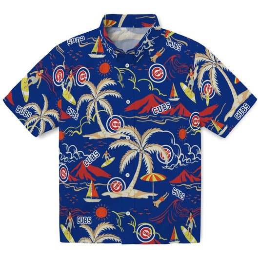 Chicago Cubs Hawaiian Shirt - Palm Tree Island | Moonbestprint