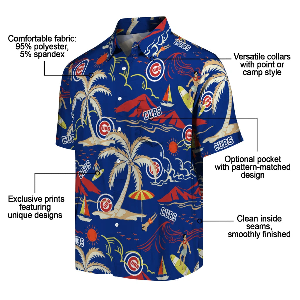 Chicago Cubs Hawaiian Shirt - Palm Tree Island | Moonbestprint