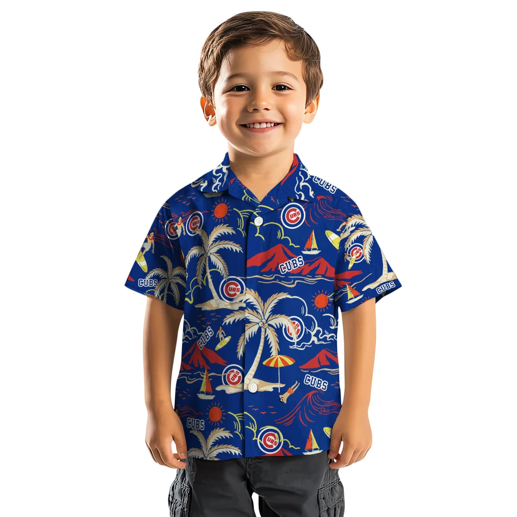 Chicago Cubs Hawaiian Shirt - Palm Tree Island | Moonbestprint