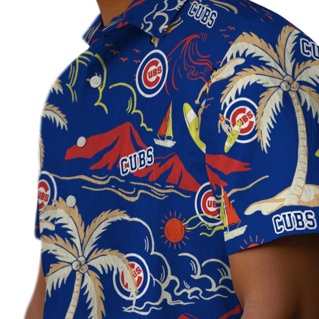 Chicago Cubs Hawaiian Shirt - Palm Tree Island | Moonbestprint