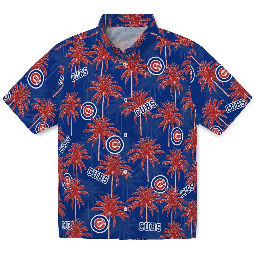 Chicago Cubs Hawaiian Shirt - Palm Tree Motif | Moonbestprint