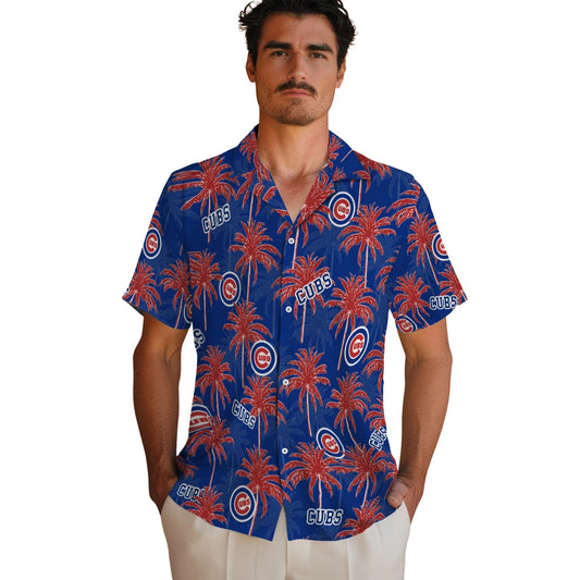 Chicago Cubs Hawaiian Shirt - Palm Tree Motif | Moonbestprint