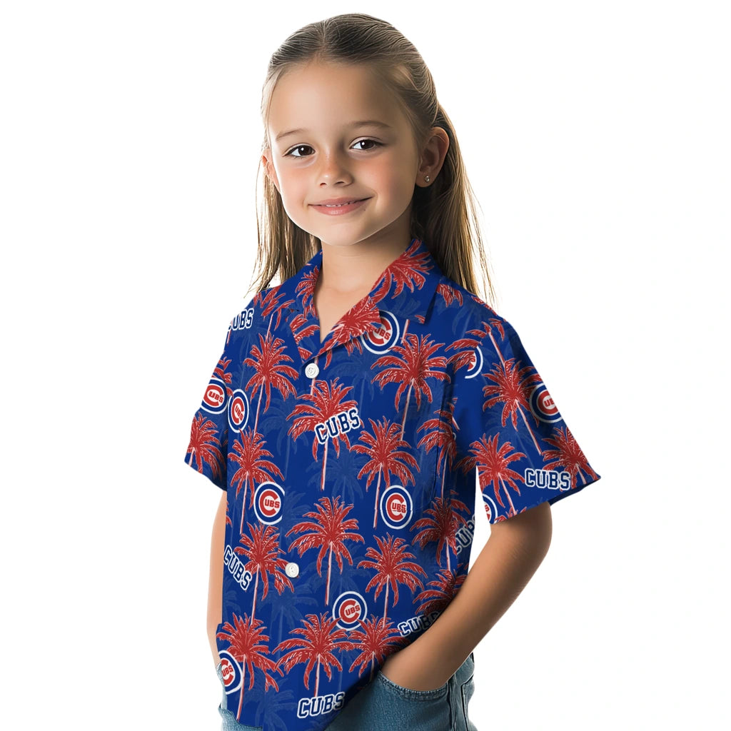 Chicago Cubs Hawaiian Shirt - Palm Tree Motif | Moonbestprint
