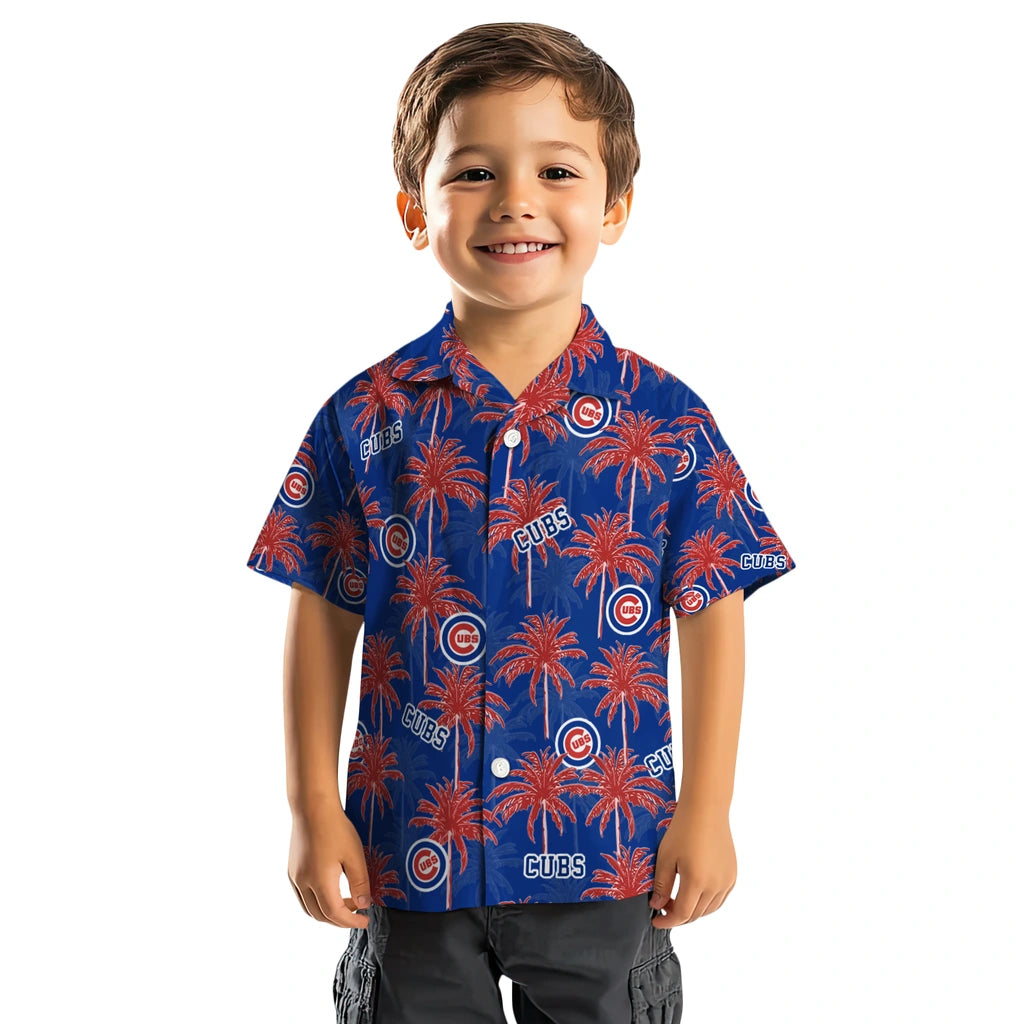 Chicago Cubs Hawaiian Shirt - Palm Tree Motif | Moonbestprint