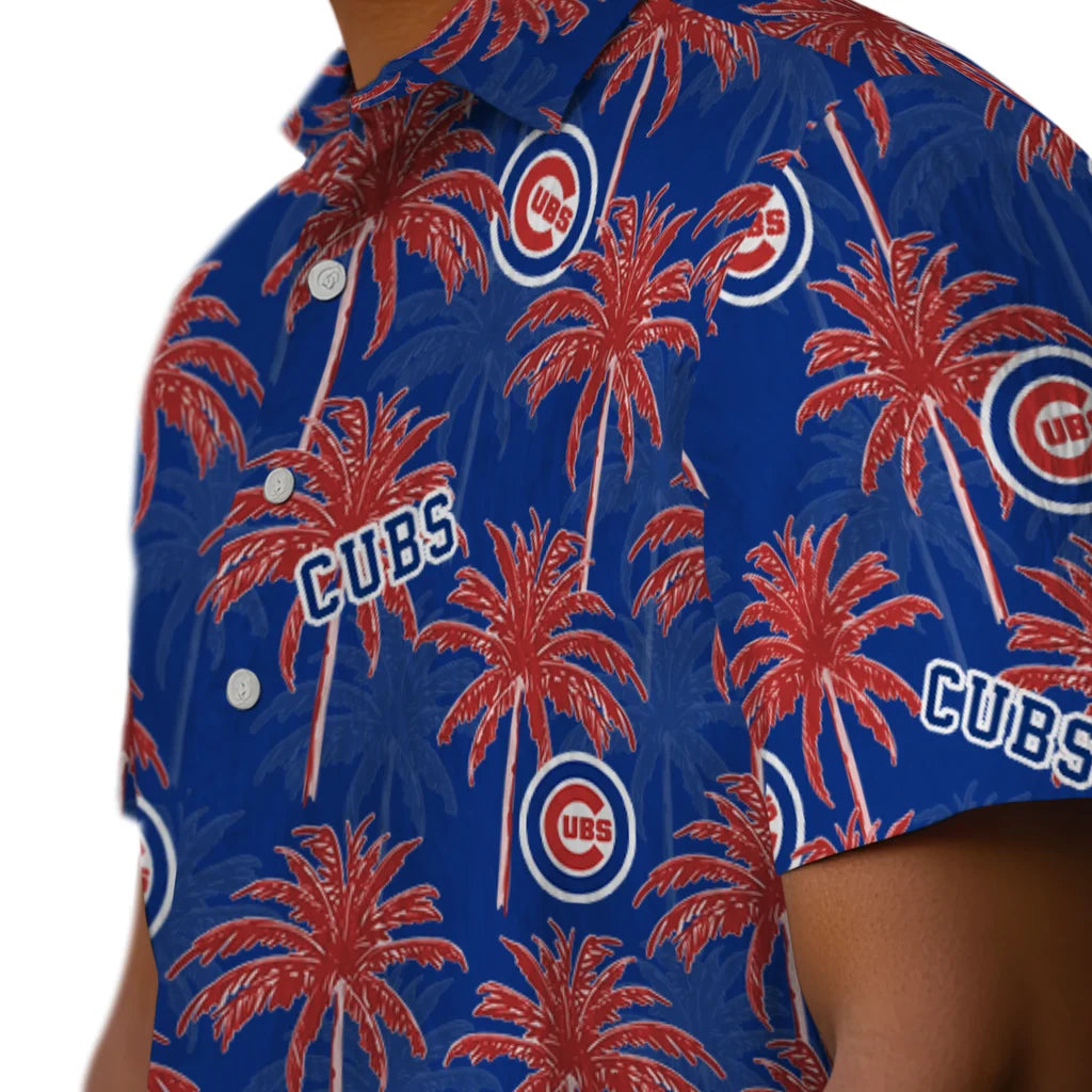 Chicago Cubs Hawaiian Shirt - Palm Tree Motif | Moonbestprint