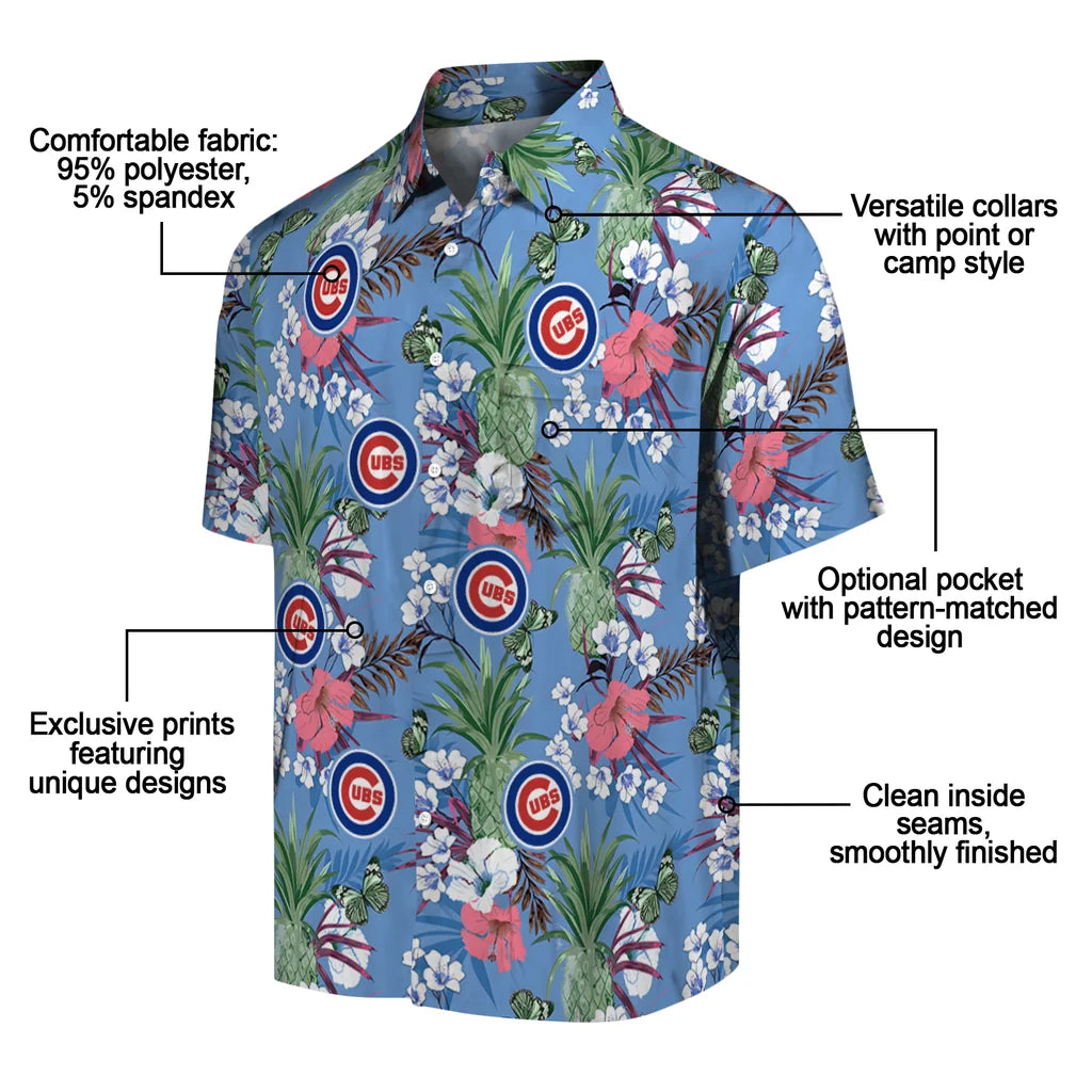 Chicago Cubs Hawaiian Shirt - Pineapple Bouquet | Moonbestprint