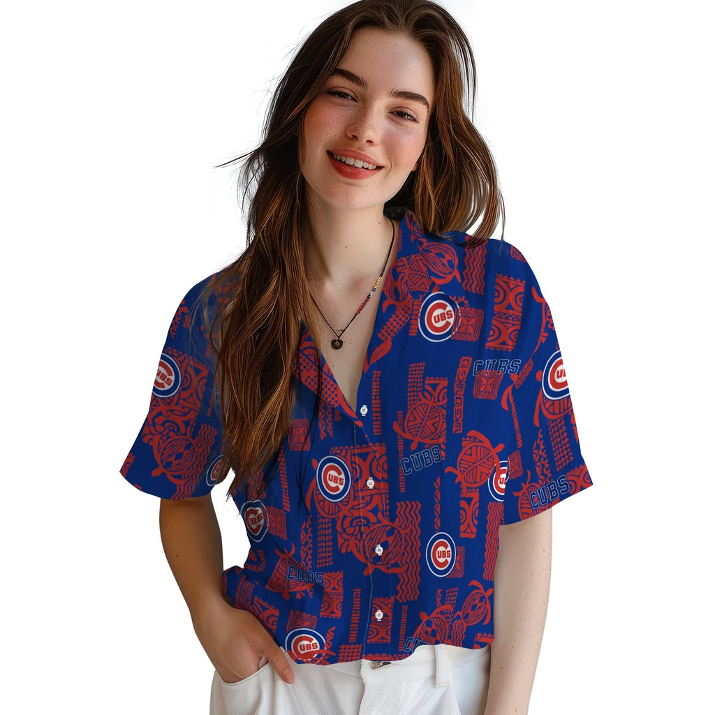 Chicago Cubs Hawaiian Shirt - Turtle Lines | Moonbestprint