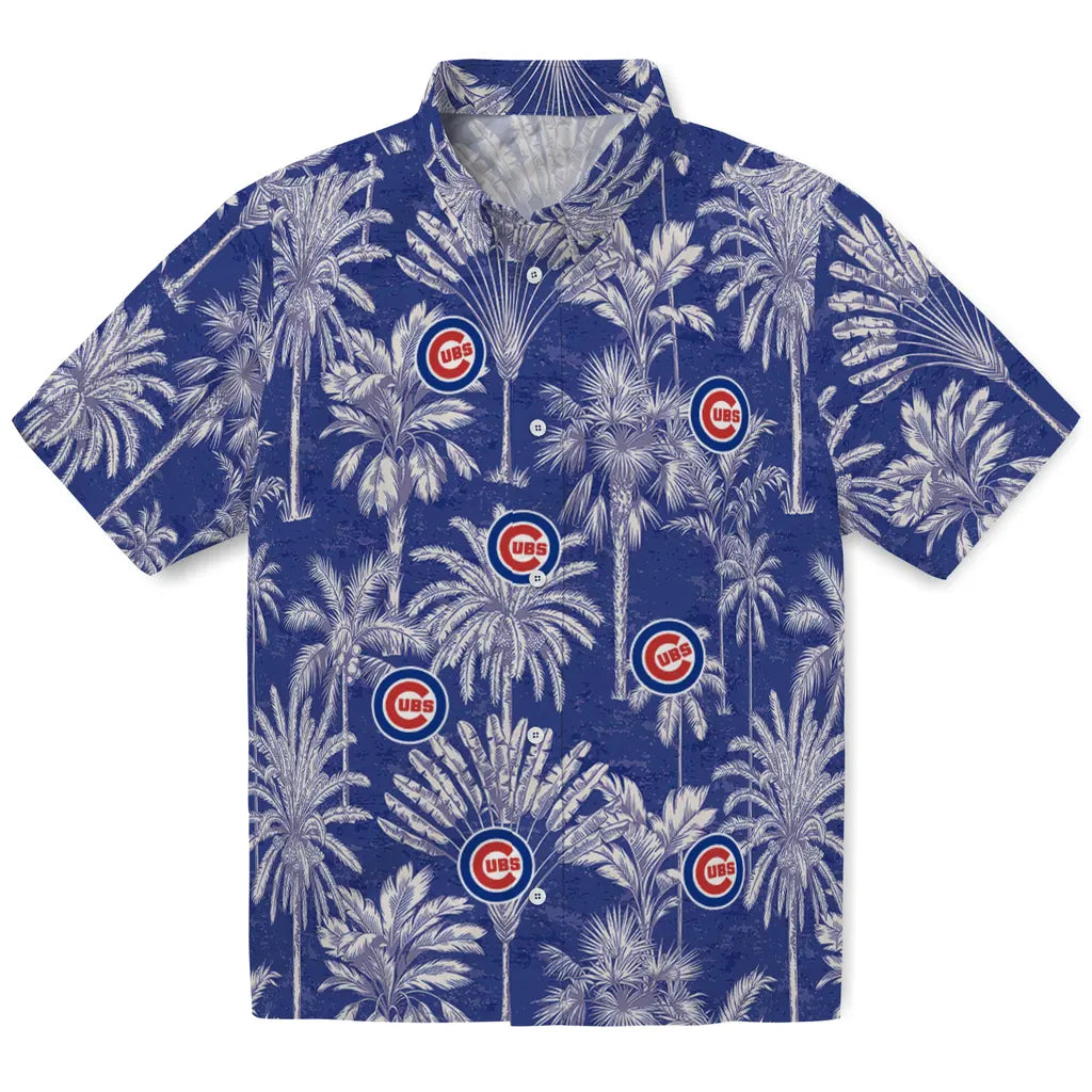 Chicago Cubs Hawaiian Shirt - Vintage Palm Tree | Moonbestprint