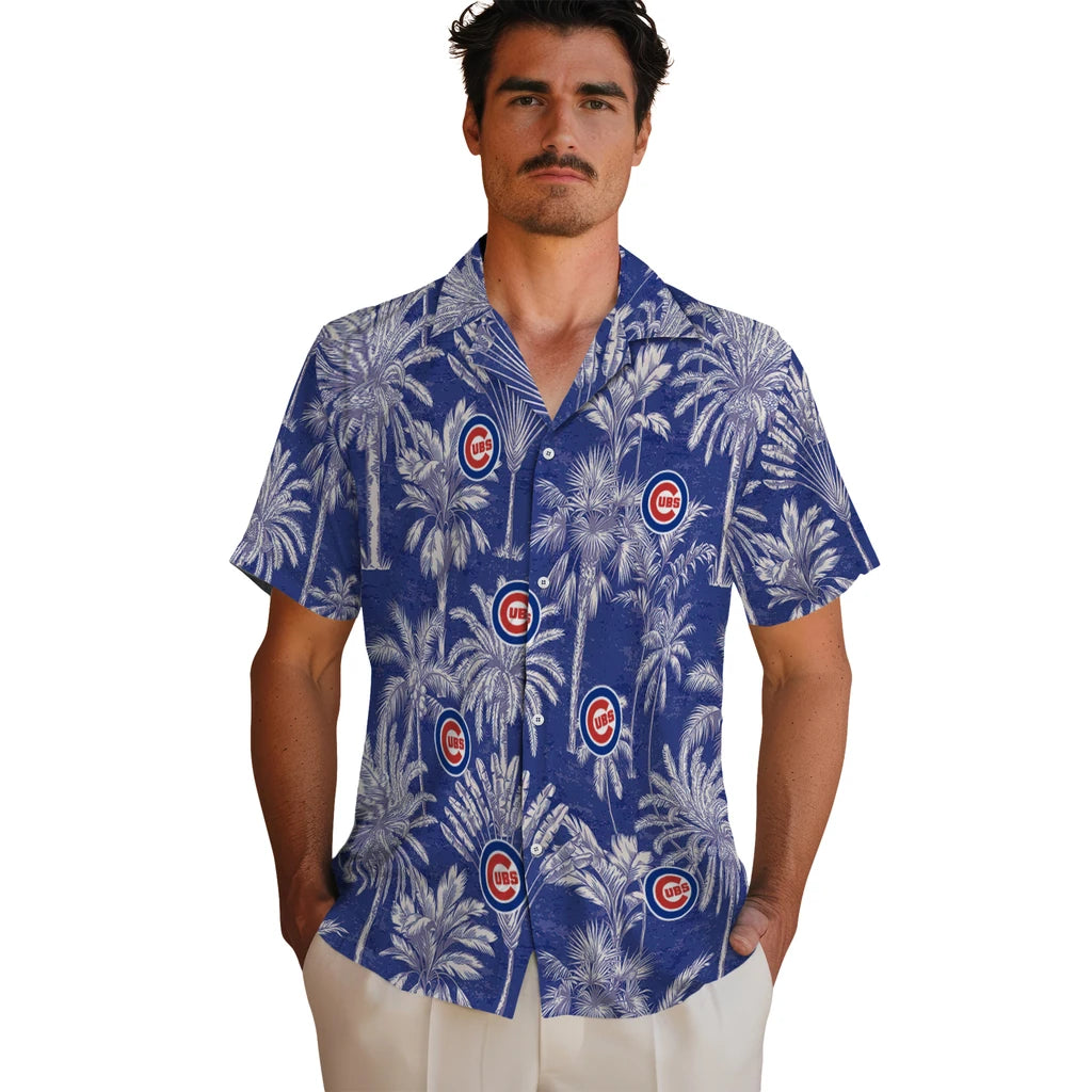 Chicago Cubs Hawaiian Shirt - Vintage Palm Tree | Moonbestprint