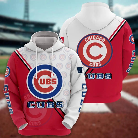 Chicago Cubs Logo 3D MLB All Over Print Hoodie -Moonbestprint