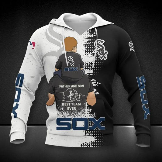 Chicago White Sox Dad And Son MLB All Over Print Hoodie -Moonbestprint