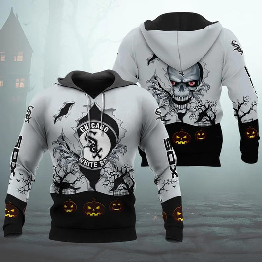 Chicago White Sox Halloween 3D MLB All Over Print Hoodie -Moonbestprint