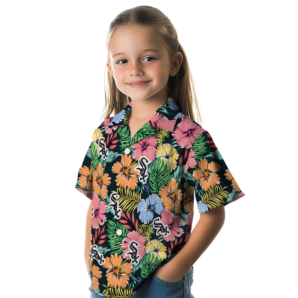 Chicago White Sox Hawaiian Shirt - Brilliant Hibiscus Garden | Moonbestprint