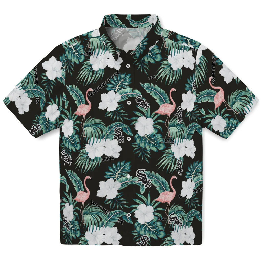 Chicago White Sox Hawaiian Shirt - Flamingo and Hibiscus | Moonbestprint