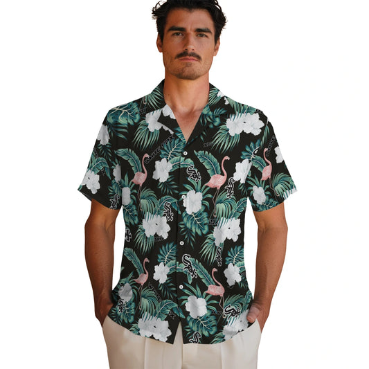 Chicago White Sox Hawaiian Shirt - Flamingo and Hibiscus | Moonbestprint