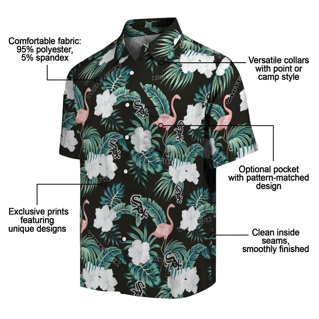 Chicago White Sox Hawaiian Shirt - Flamingo and Hibiscus | Moonbestprint