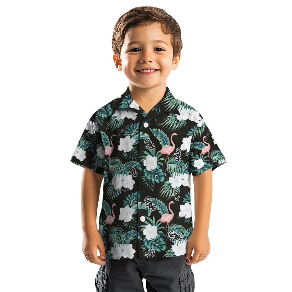 Chicago White Sox Hawaiian Shirt - Flamingo and Hibiscus | Moonbestprint