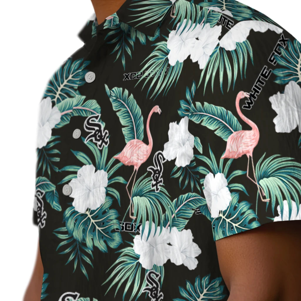 Chicago White Sox Hawaiian Shirt - Flamingo and Hibiscus | Moonbestprint