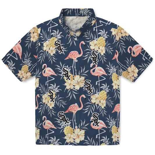 Chicago White Sox Hawaiian Shirt - Flamingo Hibiscus | Moonbestprint