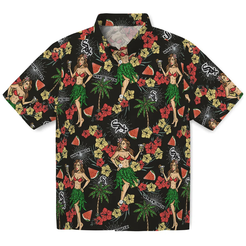 Chicago White Sox Hawaiian Shirt - Hawaiian Girls Design | Moonbestprint