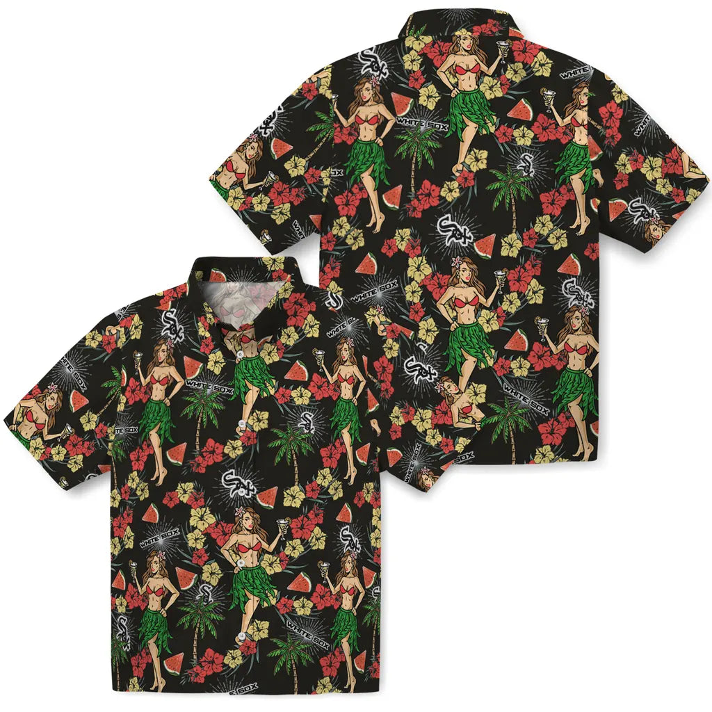Chicago White Sox Hawaiian Shirt - Hawaiian Girls Design | Moonbestprint