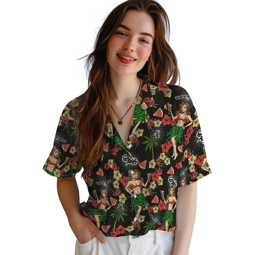 Chicago White Sox Hawaiian Shirt - Hawaiian Girls Design | Moonbestprint