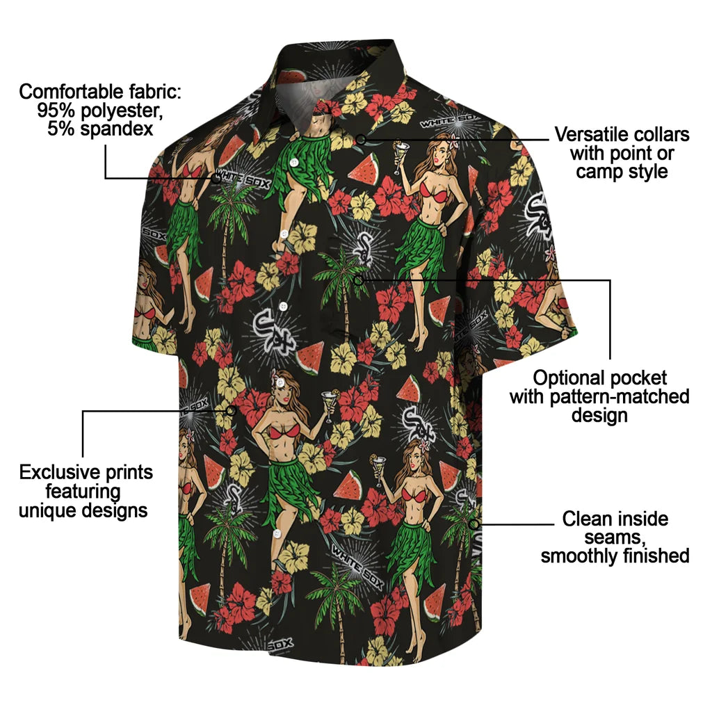 Chicago White Sox Hawaiian Shirt - Hawaiian Girls Design | Moonbestprint
