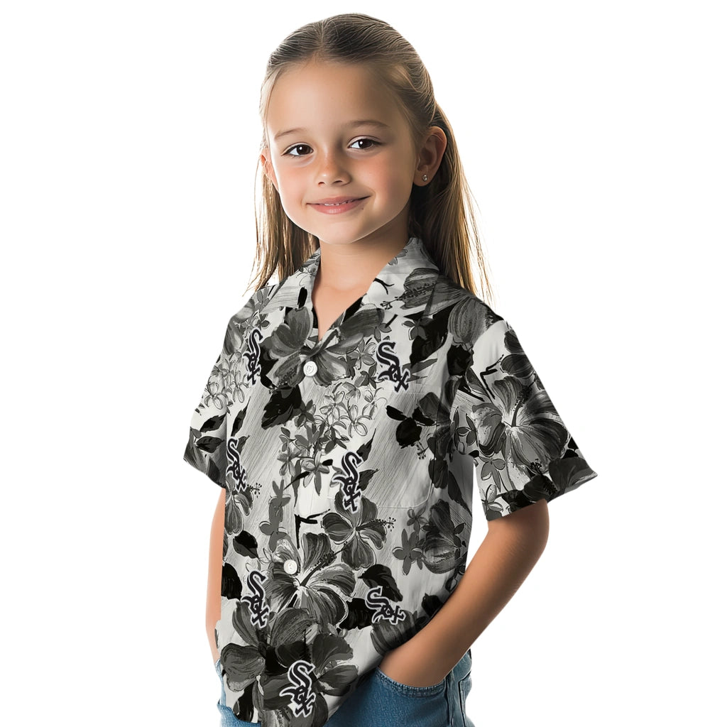 Chicago White Sox Hawaiian Shirt - Hibiscus Arrangement | Moonbestprint