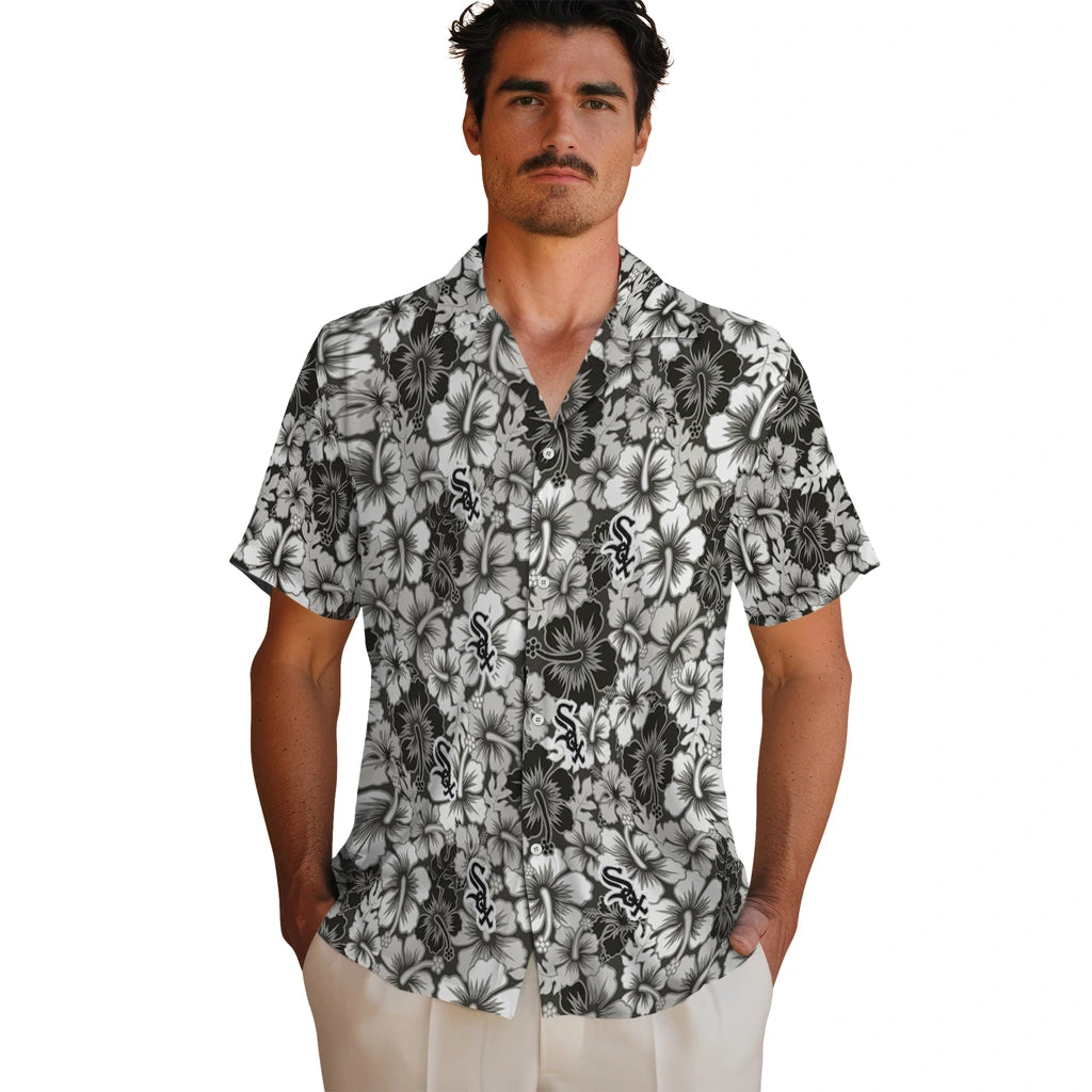 Chicago White Sox Hawaiian Shirt - Hibiscus Blooms | Moonbestprint